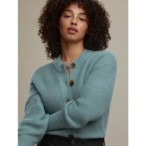 Everlane The Cropped Alpaca Cardigan  M - Picture 3 of 7